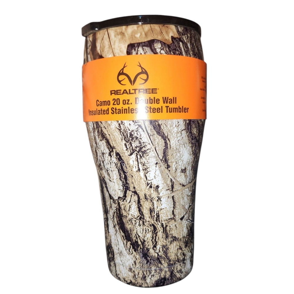 Real Tree Camo 20 oz Double Wall Insulated  Stainless Steel Tumbler (New)